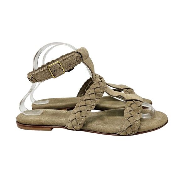 TRUE RELIGION Braided Leather Sandals Handmade Ankle Strap Boho Festival - Picture 1 of 9